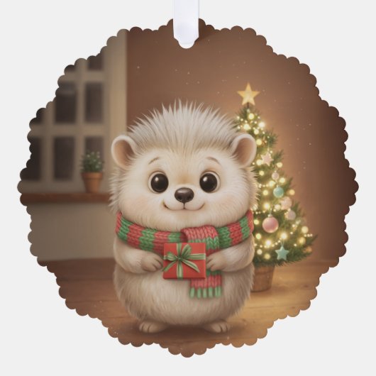 Weihnachtsdekoration mit weichem Igel zum Aufhänge Ornament Kaart (Voorkant)