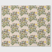 Weihnachtsdorf cadeaupapier (Vlak)