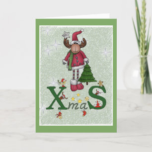 Weihnachtselch Feestdagen Kaart