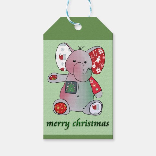 Weihnachtselefant Cadeaulabel (Voorkant)