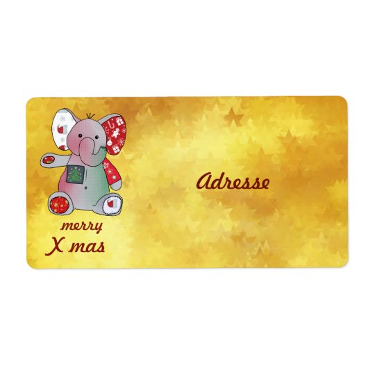 Weihnachtselefant  etiket (Voorkant)