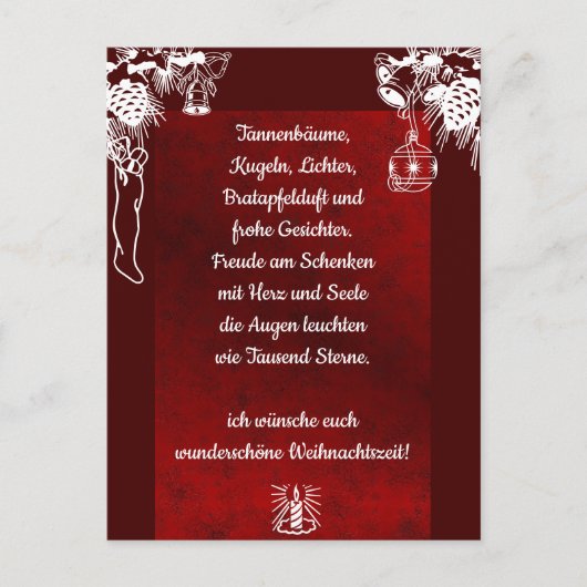 Weihnachtsgedicht Deutsch, voeg Jouw tekst Briefka Briefkaart (Voorkant)