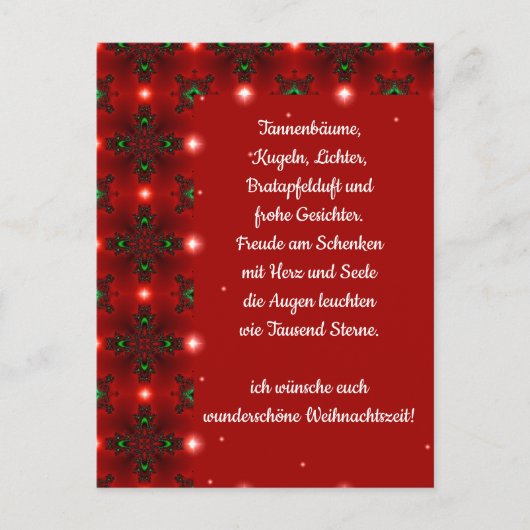 Weihnachtsgedicht Deutsch, voeg Jouw tekst toe Briefkaart (Voorkant)