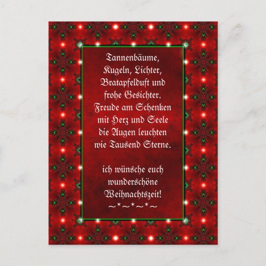 Weihnachtsgedicht Deutsch, voeg Jouw tekst toe Briefkaart (Voorkant)