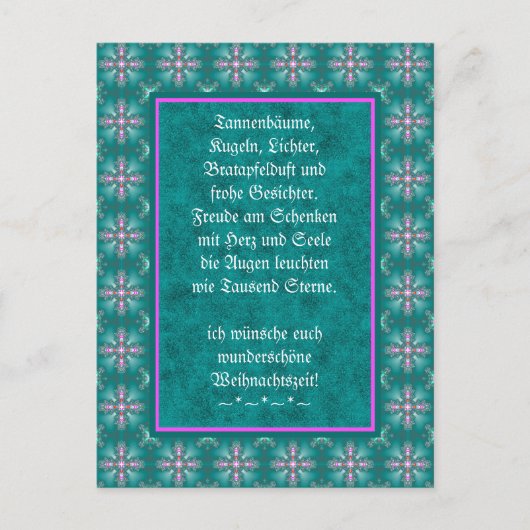 Weihnachtsgedicht Deutsch, voeg Jouw tekst toe Briefkaart (Voorkant)