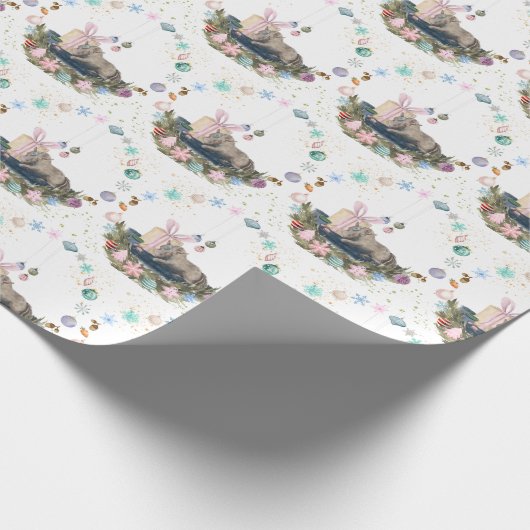 Weihnachtsgeschenkpapier mit Pferdebild Cadeaupapier (Hoek)