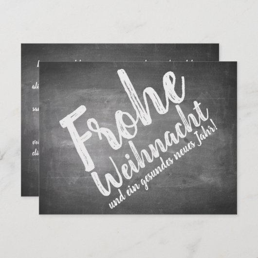 Weihnachtsgrüße auf der Kreidetafel (Voorkant / Achterkant)