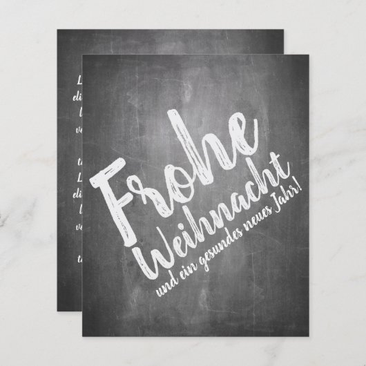 Weihnachtsgrüße auf der Kreidetafel (Voorkant / Achterkant)