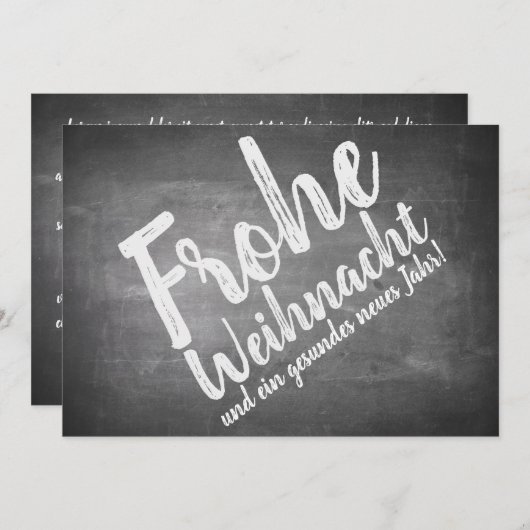 Weihnachtsgrüße auf der Kreidetafel (Voorkant / Achterkant)