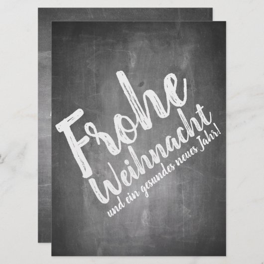 Weihnachtsgrüße auf der Kreidetafel (Voorkant / Achterkant)