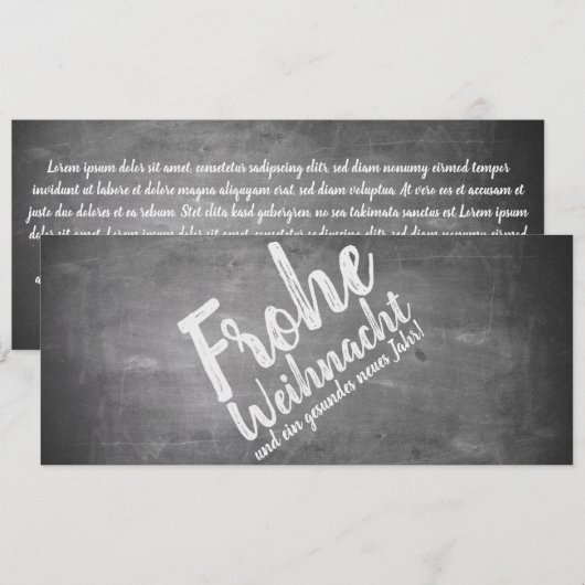 Weihnachtsgrüße auf der Kreidetafel (Voorkant / Achterkant)