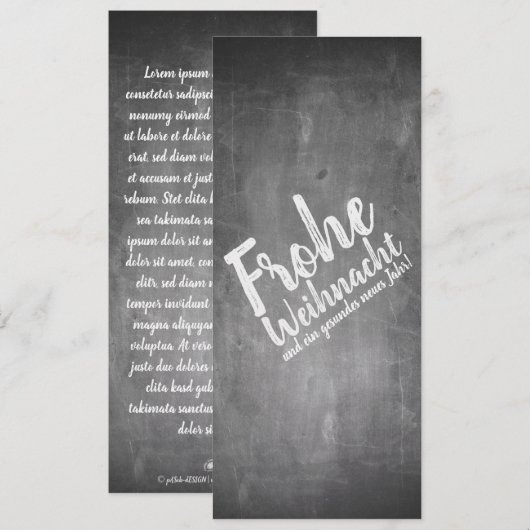 Weihnachtsgrüße auf der Kreidetafel (Voorkant / Achterkant)