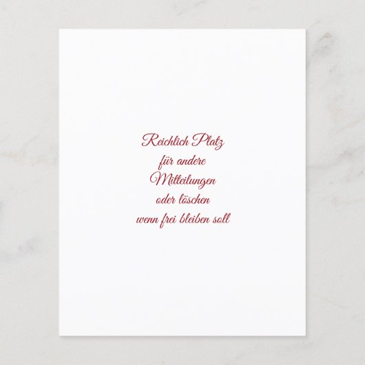 Weihnachtsgrüße Flyer (Achterkant)