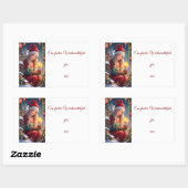 Weihnachtsgrüße Rechthoekige Sticker (Vel)