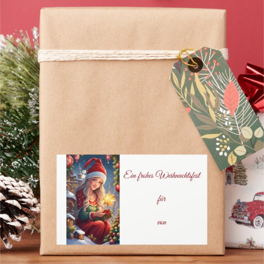 Weihnachtsgrüße Rechthoekige Sticker (Feestdagen)