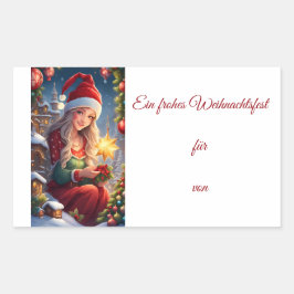 Weihnachtsgrüße Rechthoekige Sticker