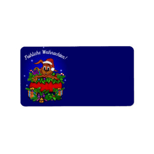 Weihnachtskaninchen , Fröhliche Weihnachten! Etiket