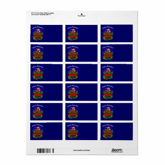 Weihnachtskaninchen , Fröhliche Weihnachten! Etiket (Full Sheet)