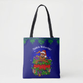 Weihnachtskaninchen , Fröhliche Weihnachten! Tote Bag (Voorkant)