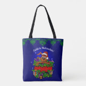 Weihnachtskaninchen , Fröhliche Weihnachten! Tote Bag (Achterkant)