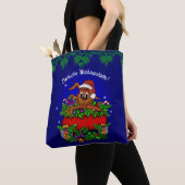 Weihnachtskaninchen , Fröhliche Weihnachten! Tote Bag (Dichtbij)