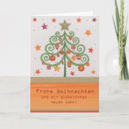 Weihnachtskarte Bunter Tannenbaum Feestdagen Kaart