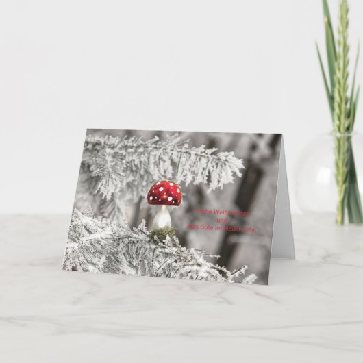 Weihnachtskarte Christbaum Fliegenpilz Feestdagen Kaart (Voorkant)