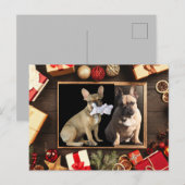 Weihnachtskarte französische Bulldoggen Christmas Briefkaart (Voorkant / Achterkant)