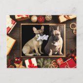 Weihnachtskarte französische Bulldoggen Christmas Briefkaart (Voorkant)