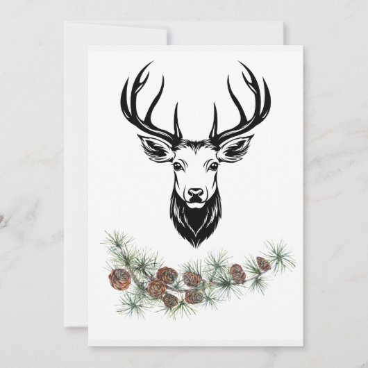  „Weihnachtskarte mit Hirsch - Winterzauber“ Kaart (Voorkant)