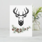  „Weihnachtskarte mit Hirsch - Winterzauber“ Kaart (Staand voorkant)