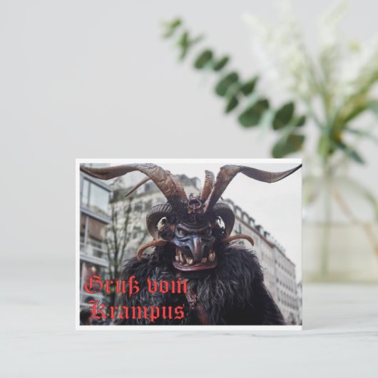 Weihnachtskarte mit Krampus Gruß Briefkaart (Staand voorkant)