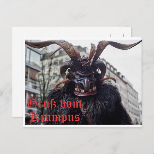 Weihnachtskarte mit Krampus Gruß Briefkaart (Voorkant / Achterkant)