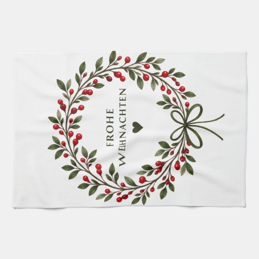 Weihnachtskranz- Theedoek (Horizontaal)