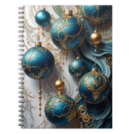 Weihnachtskugeln Blau Gold Festzauber Notitieboek