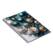 Weihnachtskugeln Blau Gold Luxus Ornament Notitieboek (Rechterzijde)