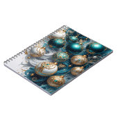 Weihnachtskugeln Blau Gold Luxus Ornament Notitieboek (Linkerzijde)