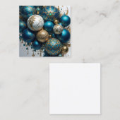 Weihnachtskugeln Gold Blau Luxus Fest Informatiekaartje (Voorkant / Achterkant)