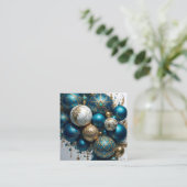 Weihnachtskugeln Gold Blau Luxus Fest Informatiekaartje (Staand voorkant)