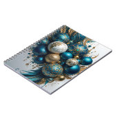 Weihnachtskugeln Gold Blau Luxus Fest Notitieboek (Linkerzijde)