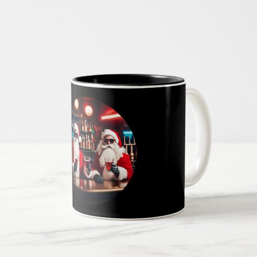 Weihnachtsmann - Kaffeetasse Tweekleurige Koffiemok (Voorkant rechts)
