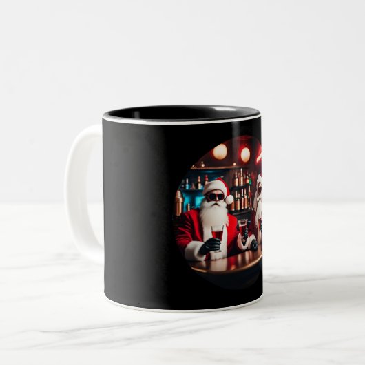 Weihnachtsmann - Kaffeetasse Tweekleurige Koffiemok (Voorkant links)