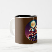 Weihnachtsmann - Kaffeetasse Tweekleurige Koffiemok (Voorkant links)