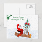 Weihnachtsmann Kaninchen Fox Eichhörnchen, Deutsch Briefkaart (Voorkant / Achterkant)