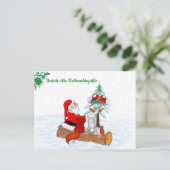 Weihnachtsmann Kaninchen Fox Eichhörnchen, Deutsch Briefkaart (Staand voorkant)