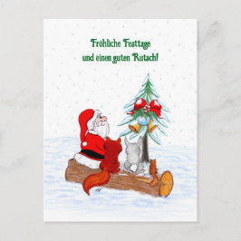 Weihnachtsmann Kaninchen Fox Eichhörnchen, Deutsch Briefkaart