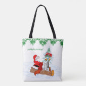 Weihnachtsmann Kaninchen Fox Eichhörnchen, Deutsch Tote Bag (Achterkant)