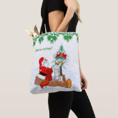 Weihnachtsmann Kaninchen Fox Eichhörnchen, Deutsch Tote Bag (Dichtbij)