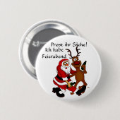 Weihnachtsmann mit Elch Ronde Button 5,7 Cm (Voorkant /achterkant)