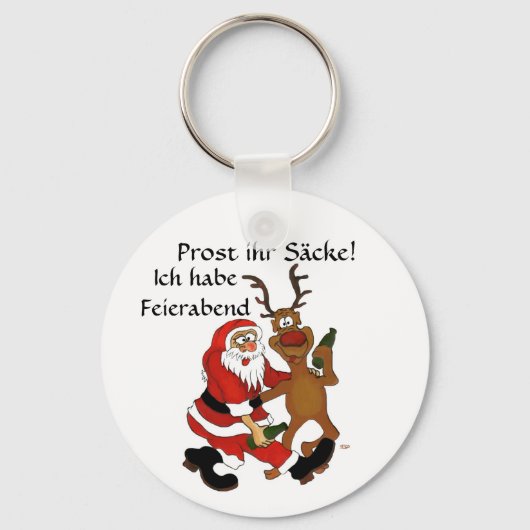 Weihnachtsmann mit Elch Sleutelhanger (Voorkant)
